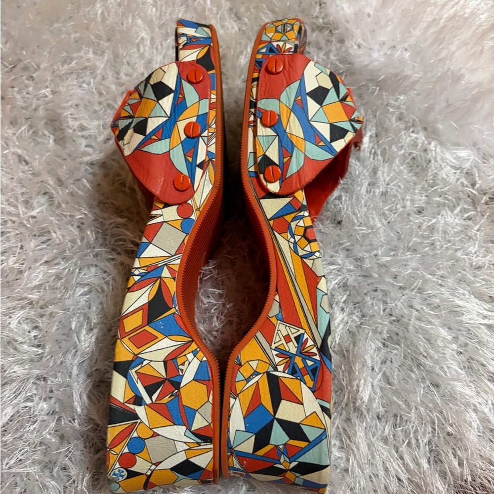 Tory Burch Multicolor Geometric Slide Sandals - Picture 5 of 10